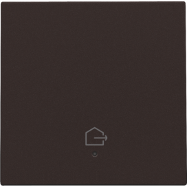 Set de finition avec lentille pour interrupteur simple connecté, symbole "quitter la maison", couleur dark brown coated