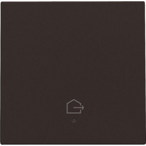 Set de finition avec lentille pour interrupteur simple connecté, symbole "quitter la maison", couleur dark brown coated