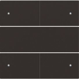 Set de finition pour bouton-poussoir quadruple, libre de potentiel, 24 V, avec LED, couleur dark brown coated