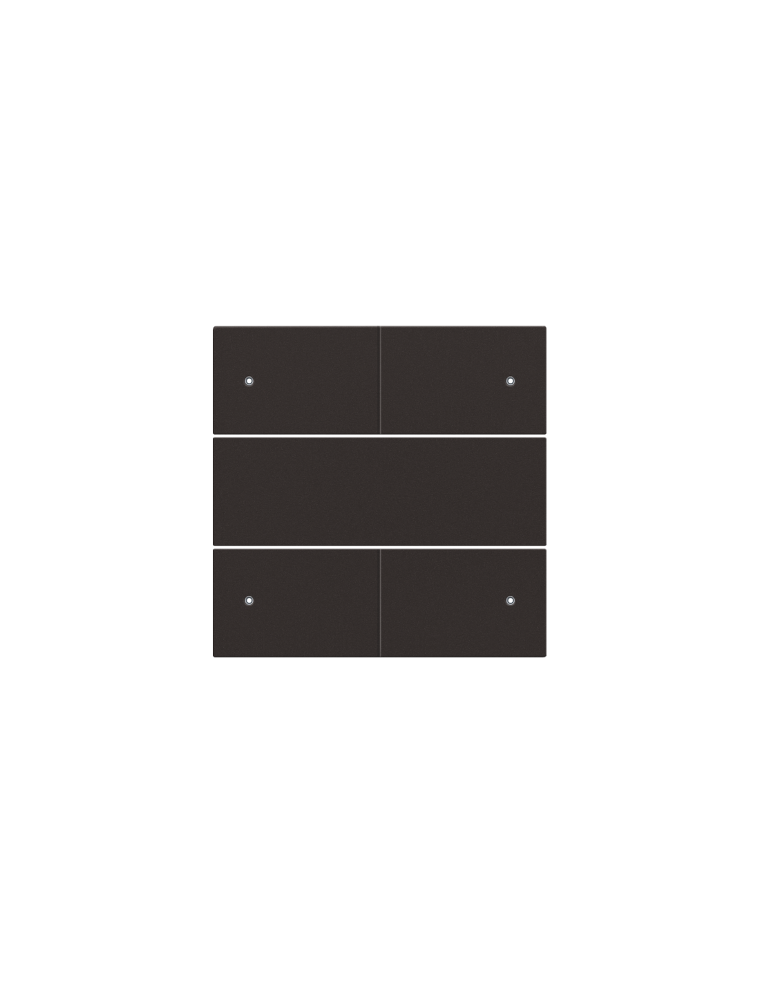 Set de finition pour bouton-poussoir quadruple, libre de potentiel, 24 V, avec LED, couleur dark brown coated