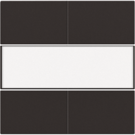 Set de finition avec porte-étiquette pour bouton-poussoir quadruple, libre de potentiel, 24 V, couleur dark brown coated