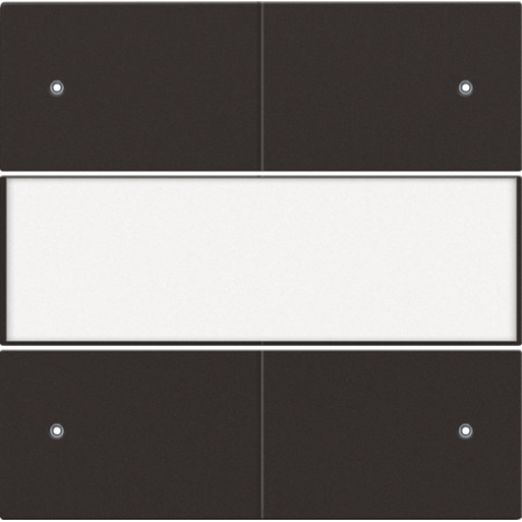 Set de finition avec porte-étiquette et LED pour bouton-poussoir quadruple, libre de potentiel, 24 V, couleur dark brown coated