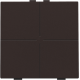 Bouton-poussoir quadruple pour Niko Home Control, couleur dark brown coated