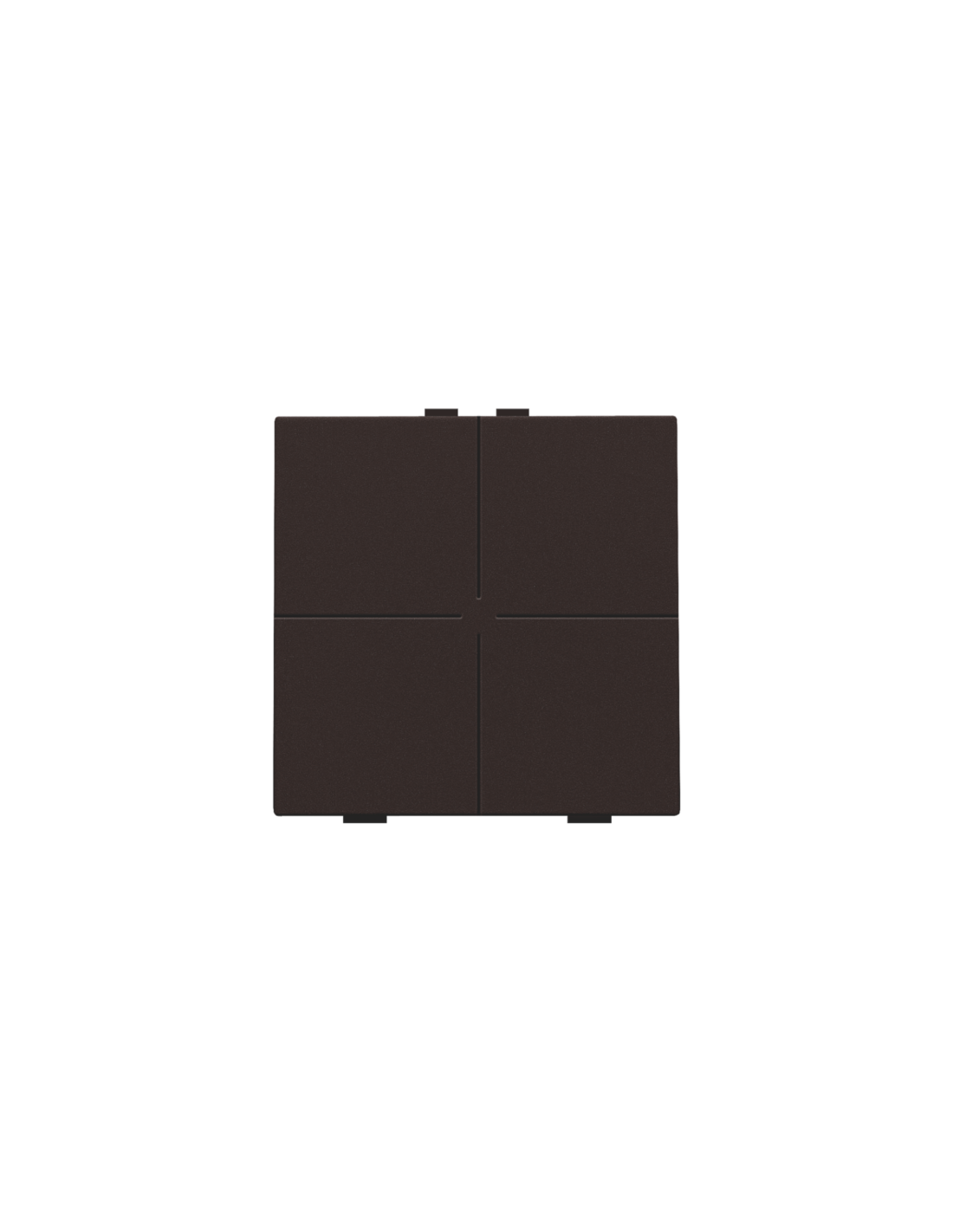 Bouton-poussoir quadruple pour Niko Home Control, couleur dark brown coated