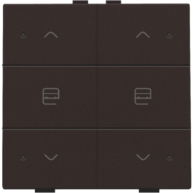 Commande de moteur double avec LED pour Niko Home Control, couleur dark brown coated