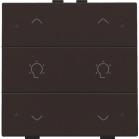 Commande de variateur double avec LED pour Niko Home Control, couleur dark brown coated