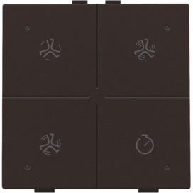 Commande de ventilation avec LED pour Niko Home Control, couleur dark brown coated