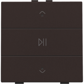 Commande audio simple avec LED pour Niko Home Control, couleur dark brown coated