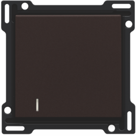 Set de finition avec voyant pour interrupteur ou bouton-poussoir simple, couleur dark brown coated