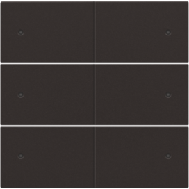 Set de finition pour bouton-poussoir sextuple, libre de potentiel, 24 V, avec LED, couleur dark brown coated