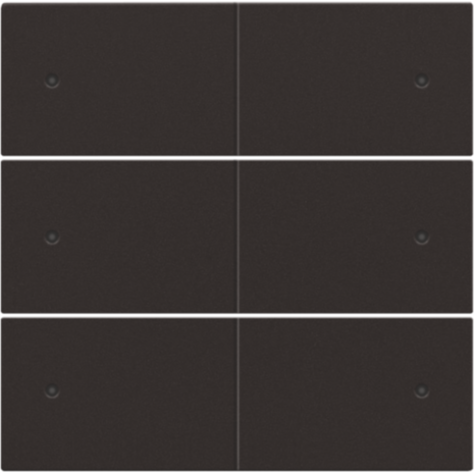 Set de finition pour bouton-poussoir sextuple, libre de potentiel, 24 V, avec LED, couleur dark brown coated