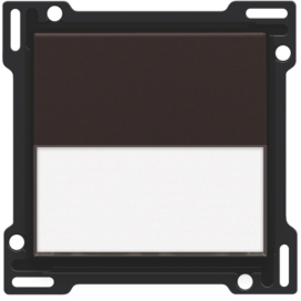Set de finition avec porte-étiquette pour interrupteur ou bouton-poussoir simple, couleur dark brown coated