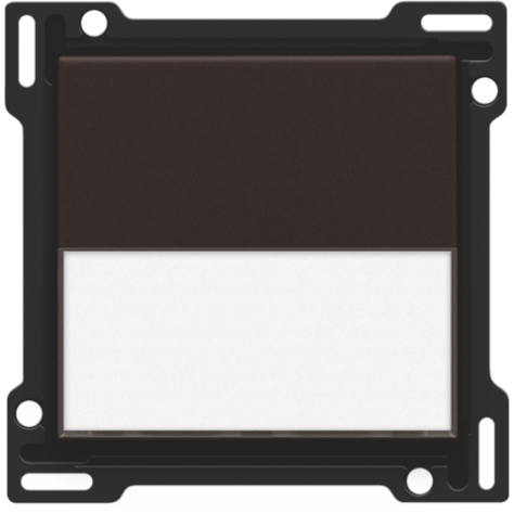 Set de finition avec porte-étiquette pour interrupteur ou bouton-poussoir simple, couleur dark brown coated