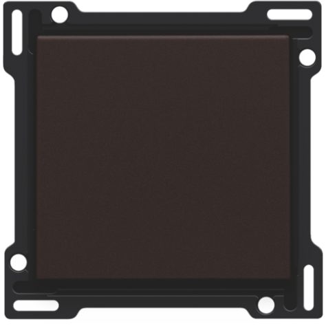 Set de finition pour interrupteur ou bouton-poussoir simple, couleur dark brown coated