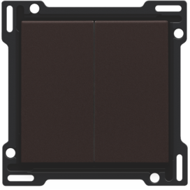 Set de finition pour interrupteur double allumage, interrupteur va-et-vient + bouton-poussoir N.O., interrupteur va-et-vient double ou bouton-poussoir double N.O. ou N.F., couleur dark brown coated