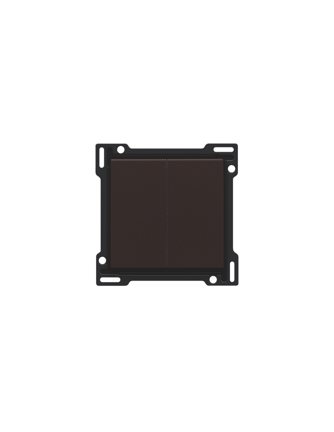 Set de finition pour interrupteur double allumage, interrupteur va-et-vient + bouton-poussoir N.O., interrupteur va-et-vient double ou bouton-poussoir double N.O. ou N.F., couleur dark brown coated