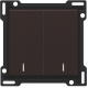 Set de finition avec double voyant pour interrupteur double allumage, interrupteur va-et-vient + bouton-poussoir N.O., interrupteur va-et-vient double ou bouton-poussoir double N.O. ou N.F., couleur dark brown coated