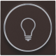Set de finition avec anneau transparent avec symbole lampe pour bouton-poussoir 6 A avec LED couleur ambre avec culot E10, couleur dark brown coated