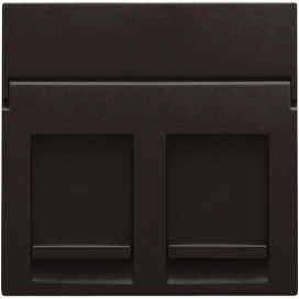 Enjoliveur data 2x RJ, couleur dark brown coated
