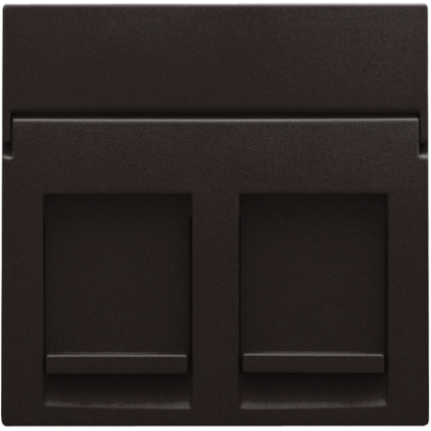 Enjoliveur data 2x RJ, couleur dark brown coated