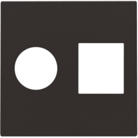 Set de finition pour connexion coaxiale simple et connexion réseau RJ45, couleur dark brown coated