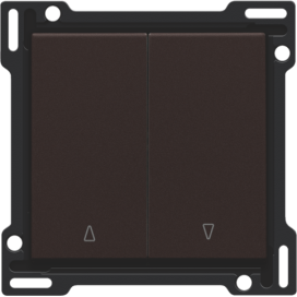 Set de finition pour bouton-poussoir double pour volets, couleur dark brown coated