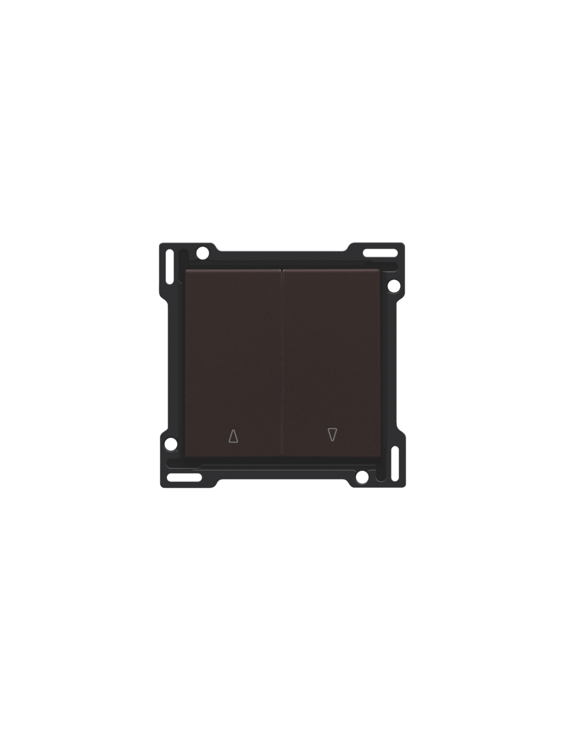 Set de finition pour bouton-poussoir double pour volets, couleur dark brown coated