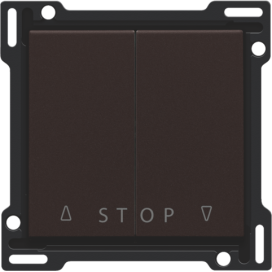 Set de finition pour bouton-poussoir double pour volets pour commandes électroniques, couleur dark brown coated