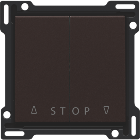 Set de finition pour bouton-poussoir double pour volets pour commandes électroniques, couleur dark brown coated