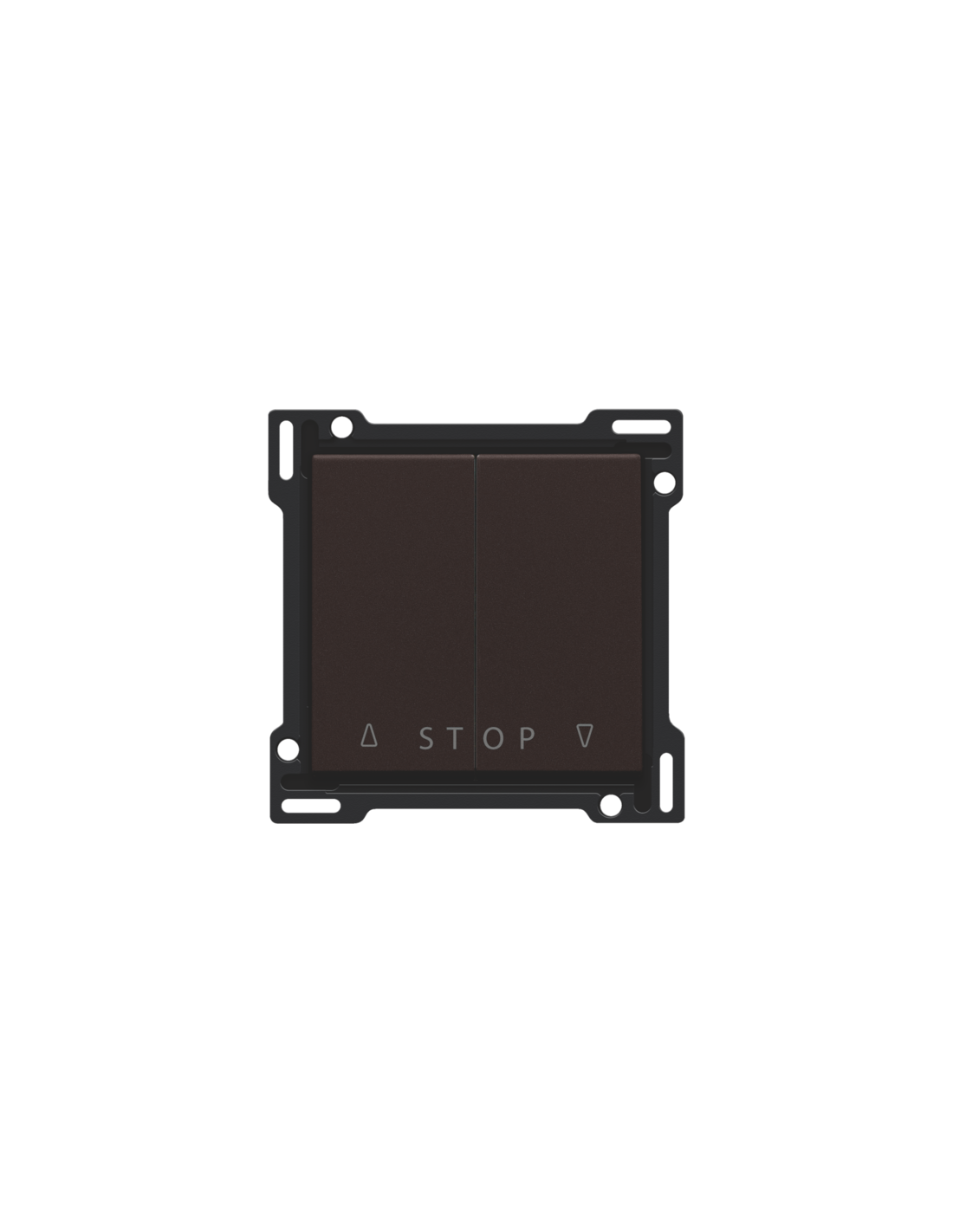 Set de finition pour bouton-poussoir double pour volets pour commandes électroniques, couleur dark brown coated