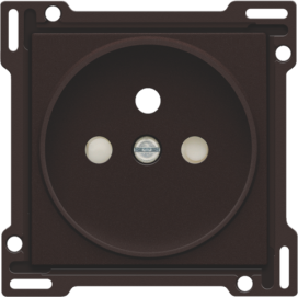 Set de finition pour prise de courant avec broche de terre et obturateurs de protection, profondeur d’encastrement de 21 mm, couleur dark brown coated