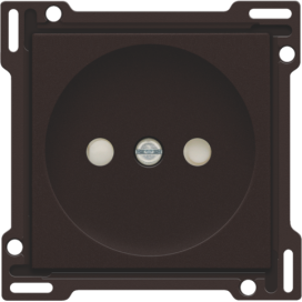 Set de finition pour prise de courant sans terre, avec obturateurs de protection, profondeur d’encastrement de 21 mm, couleur dark brown coated