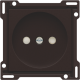 Set de finition pour prise de courant sans terre, avec obturateurs de protection, profondeur d’encastrement de 21 mm, couleur dark brown coated