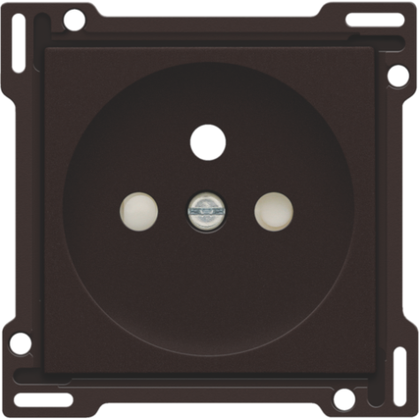 Set de finition pour prise de courant avec broche de terre et obturateurs de protection, profondeur d’encastrement de 28,5 mm, couleur dark brown coated