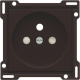 Set de finition pour prise de courant avec broche de terre et obturateurs de protection, profondeur d’encastrement de 28,5 mm, couleur dark brown coated