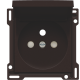 Set de finition pour prise de courant avec clapet, broche de terre et obturateurs de protection, profondeur d’encastrement de 28,5 mm, couleur dark brown coated