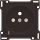 Set de finition avec voyant transparent pour prise de courant avec indication de tension, broche de terre et obturateurs de protection, profondeur d'encastrement de 28,5 mm, couleur dark brown coated