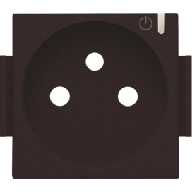 Set de finition pour prise de courant connectée commutable avec broche de terre et touche de commande, couleur dark brown coated
