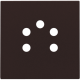 Set de finition pour prise téléphonique à cinq pôles, couleur dark brown coated