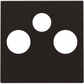 Set de finition pour 2 connexions coaxiale simples pour TV, FM et une connexion satellite, couleur dark brown coated