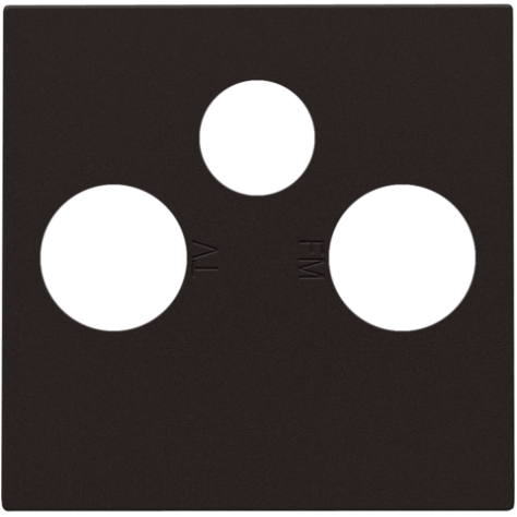 Set de finition pour 2 connexions coaxiale simples pour TV, FM et une connexion satellite, couleur dark brown coated
