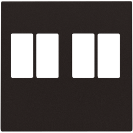 Set de finition pour prise double pour haut-parleur, couleur dark brown coated