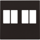 Set de finition pour prise double pour haut-parleur, couleur dark brown coated