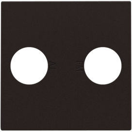 Set de finition avec 2 connexions coaxiales simples pour TV et FM, couleur dark brown coated
