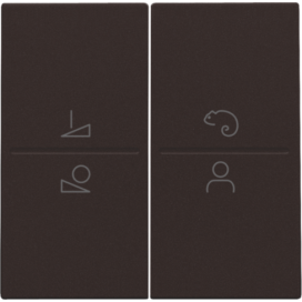 Set de finition pour un interrupteur ou un bouton-poussoir sans fil avec 4 boutons de commande et une commande de LED, couleur dark brown coated