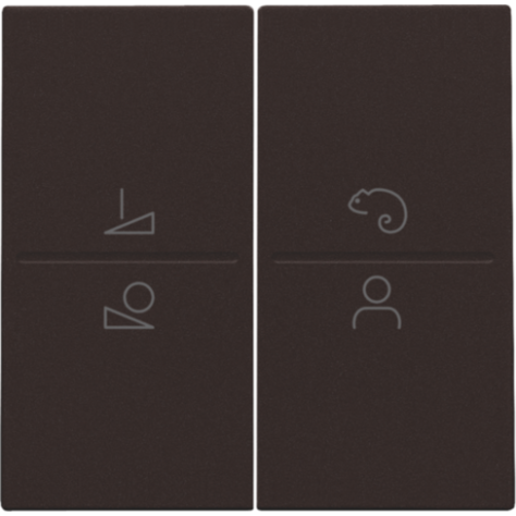 Set de finition pour un interrupteur ou un bouton-poussoir sans fil avec 4 boutons de commande et une commande de LED, couleur dark brown coated