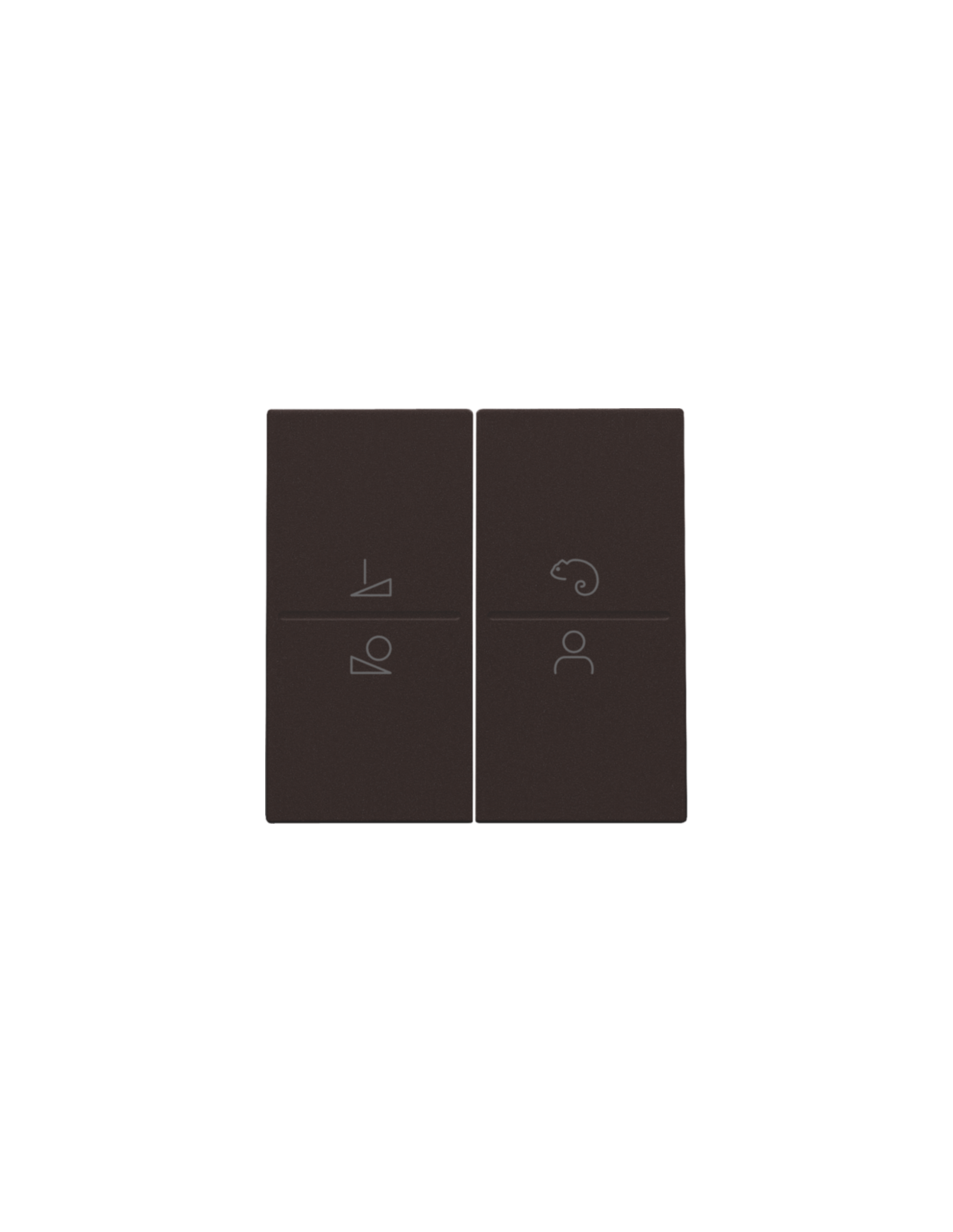 Set de finition pour un interrupteur ou un bouton-poussoir sans fil avec 4 boutons de commande et une commande de LED, couleur dark brown coated
