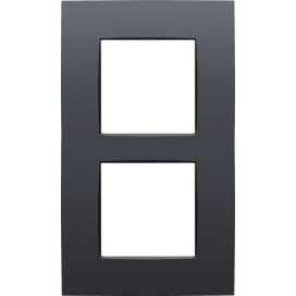 Plaque de recouvrement double, entraxe de 60 mm, verticale, couleur Niko Intense anthracite coated