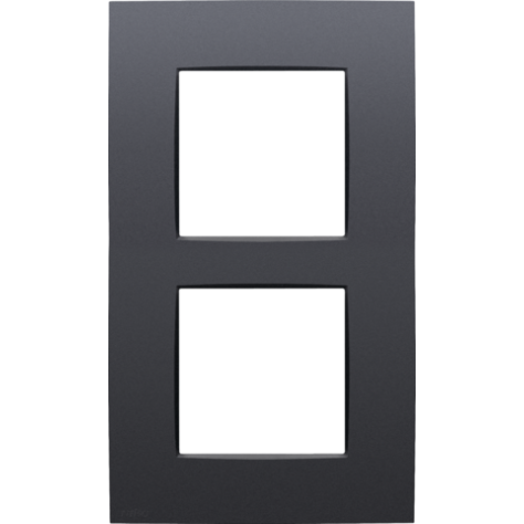 Plaque de recouvrement double, entraxe de 60 mm, verticale, couleur Niko Intense anthracite coated