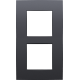Plaque de recouvrement double, entraxe de 60 mm, verticale, couleur Niko Intense anthracite coated